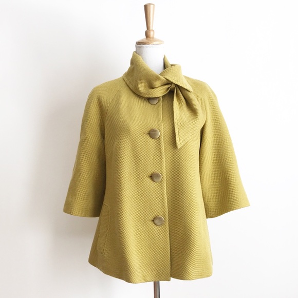 Anthropologie Jackets & Blazers - Anthropologie Tabitha Yellow Short Pea Coat